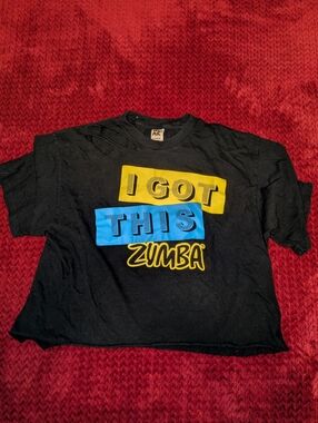 Cropped Zumba "I Got This" Graphic Tee in Black